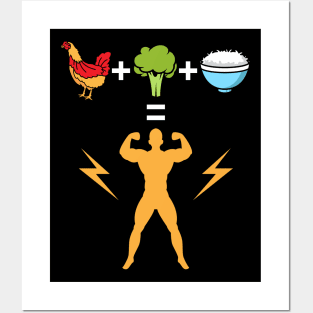 Chicken Broccoli and Rice = bodybuilder Posters and Art